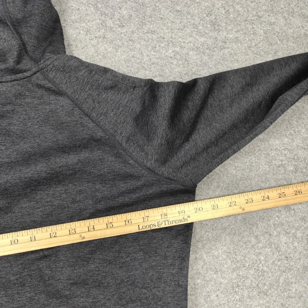 Nike Hoodie Womens Medium Gray Therma-Fit Fleece Pullover Big Swoosh Athletic